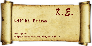 Kéki Edina névjegykártya
