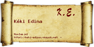 Kéki Edina névjegykártya